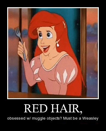 funny,little mermaid,red hair,weasley