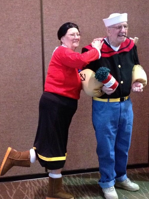 costume,cosplay,poorly dressed,popeye,win,olive oyl