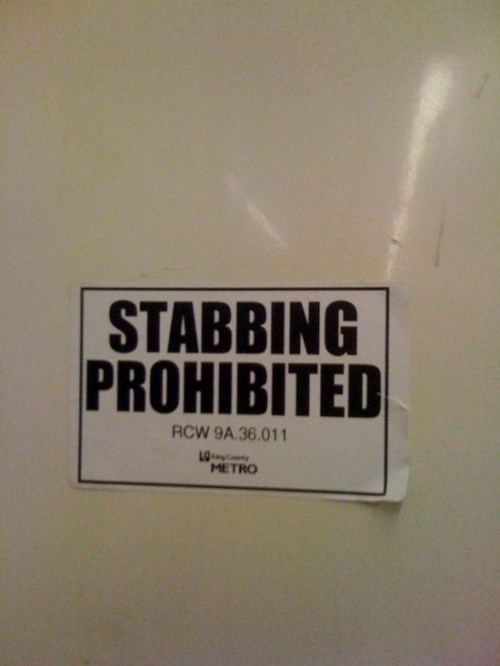 bus,commute,monday thru friday,sign,stab