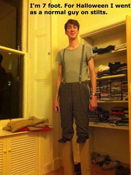 costume,tall,poorly dressed,halloween,stilts,g rated