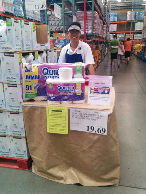 monday thru friday,costco,toilet paper,free sample