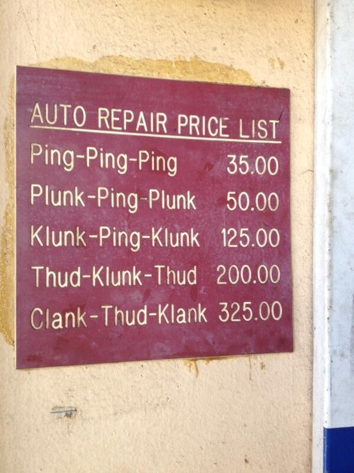 monday thru friday,sign,repair,price,cars,g rated