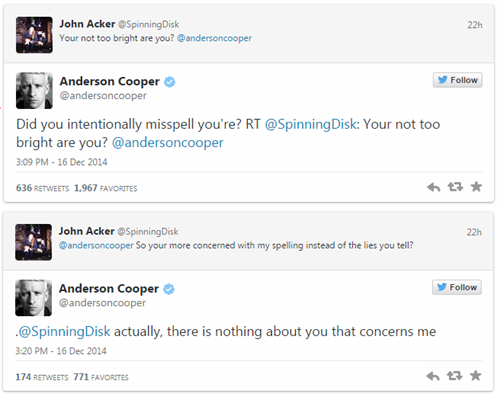 twitter trolling Anderson Cooper burn failbook g rated