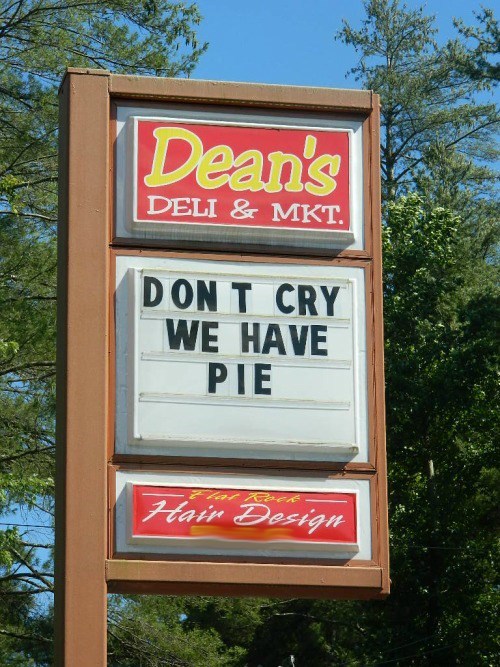 monday thru friday,sign,restaurant,pie,g rated