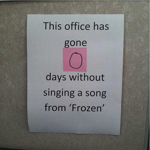 monday thru friday sign singing frozen - 8437271552