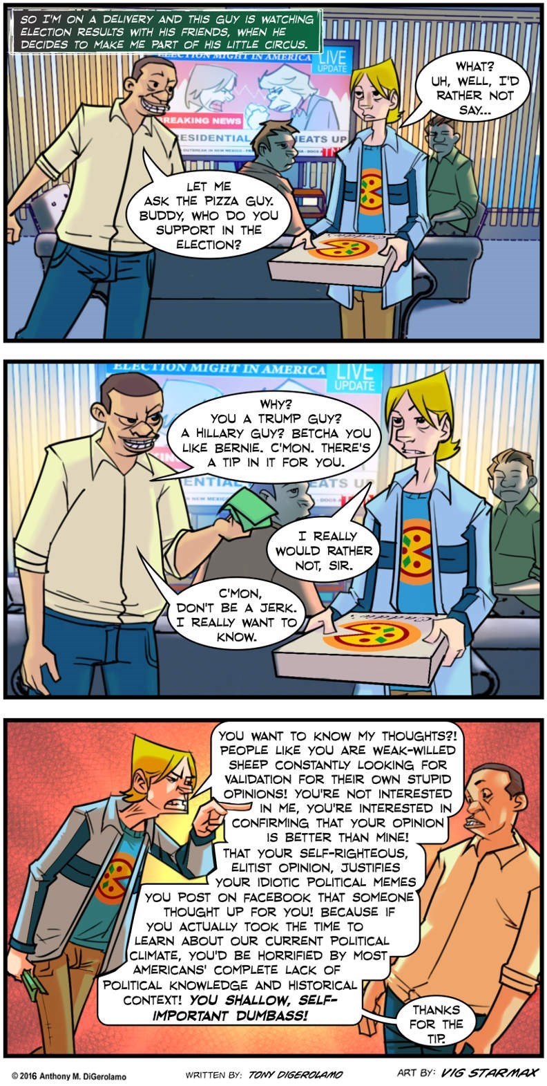 pizza,politics,web comics