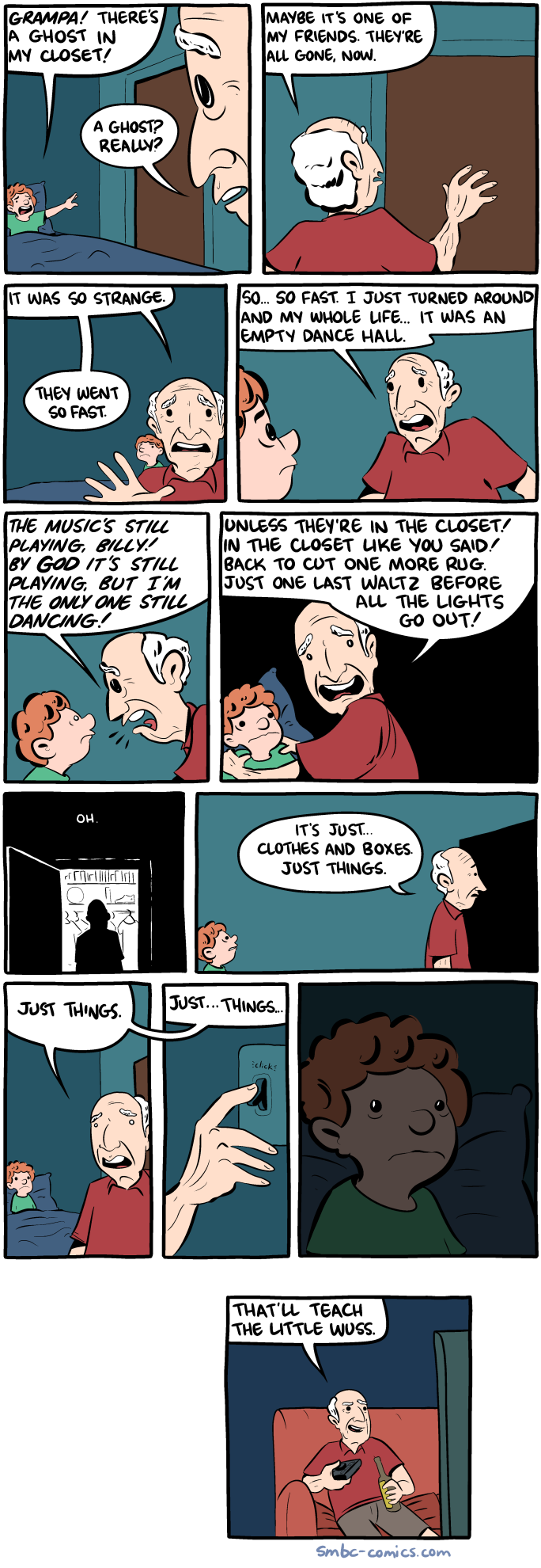 kids trolling scared Grandpa web comics