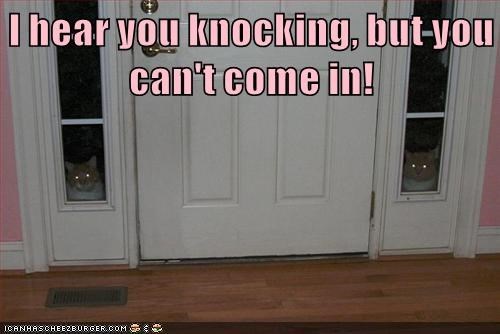 I hear you knocking, but-you can't come in! ICANHASCHEEZBURGER.COM