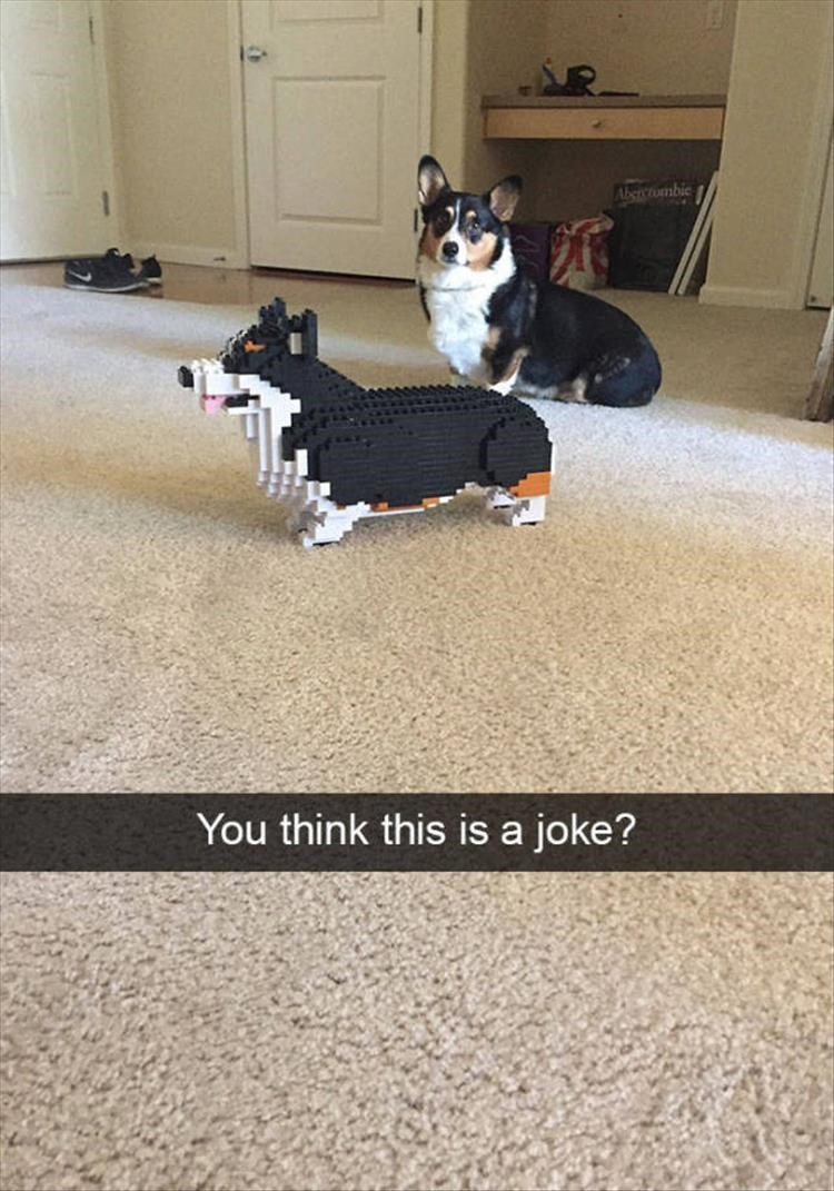 photo of a dog next to a lego dog