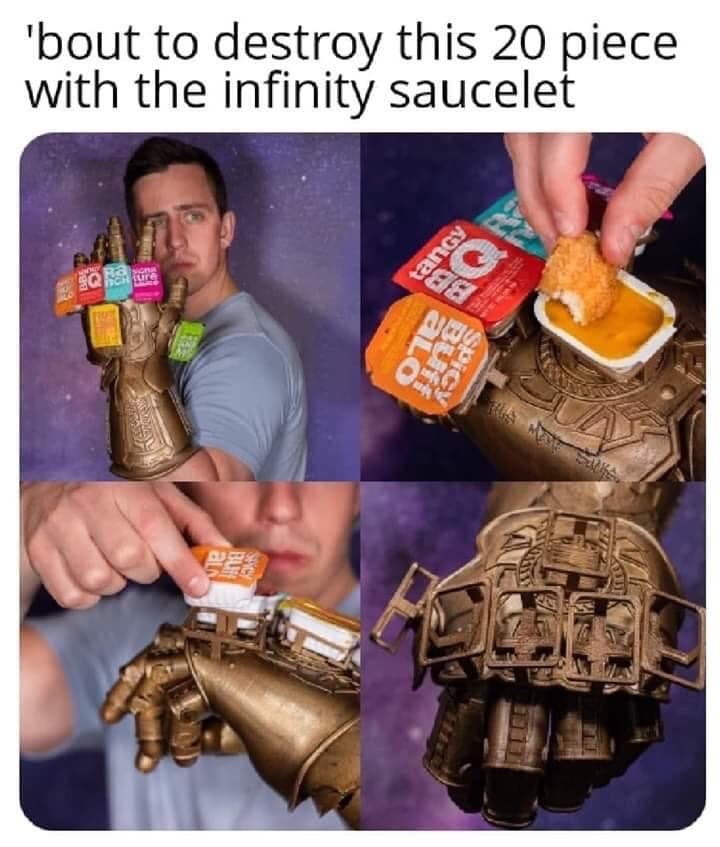 Hand - 'bout to destroy this 20 piece with the infinitý saucelet Ture tanGy piCY