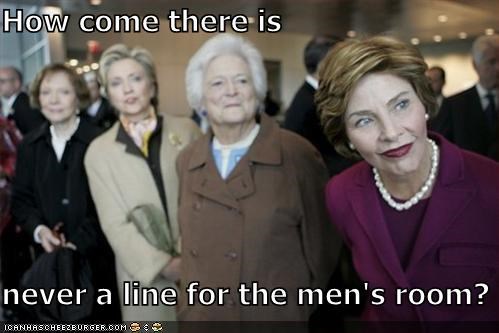How come there is   never a line for the men's room?