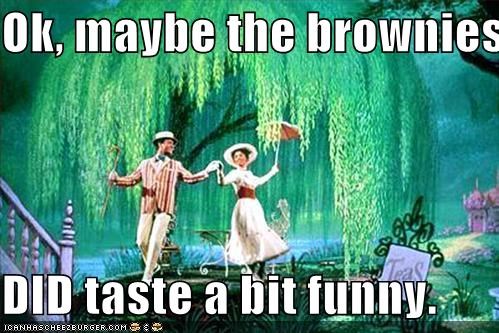 Ok, maybe the brownies  DID taste a bit funny.