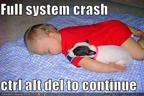 Full system crash  ctrl alt del to continue
