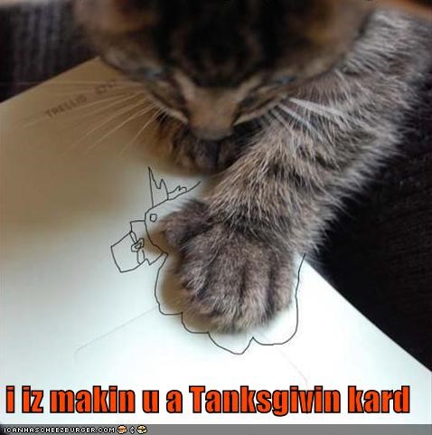 i iz makin u a Tanksgivin kard