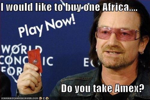 I would like to buy one Africa....  Do you take Amex?