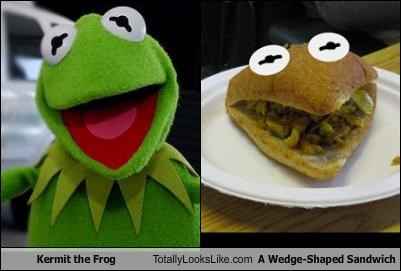 Kermit the Frog Totally Looks Like A Wedge-Shaped Sandwich