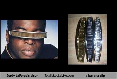 Jordy LaForge's visor Totally Looks Like a banana clip