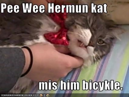 Pee Wee Hermun kat  mis him bicykle.