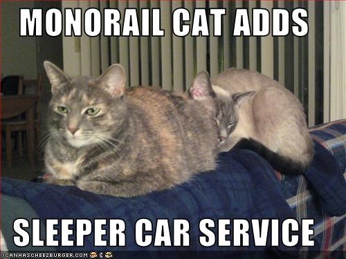 MONORAIL CAT ADDS  SLEEPER CAR SERVICE