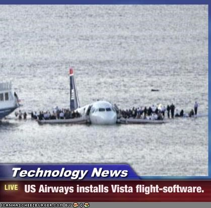 Technology News -  US Airways installs Vista flight-software.