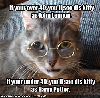 If your over 40, you'll see dis kitty as John Lennon.