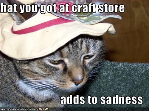 hat you got at craft store  adds to sadness
