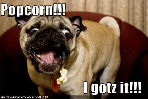 Popcorn!!!  I gotz it!!!