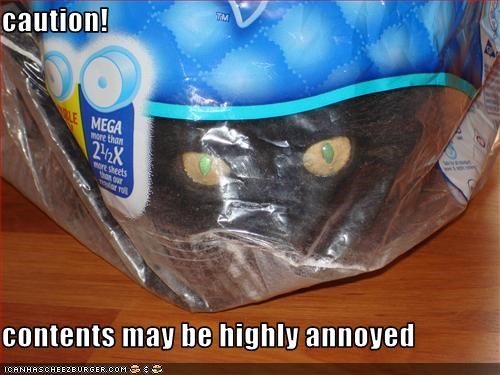 caution!  contents may be highly annoyed