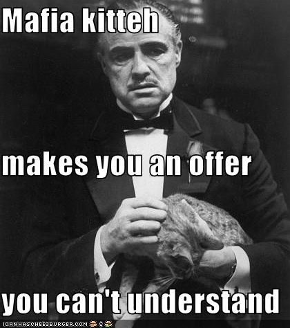 Mafia kitteh makes you an offer you can't understand