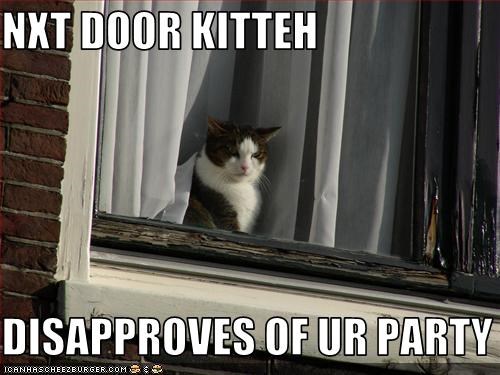 NXT DOOR KITTEH  DISAPPROVES OF UR PARTY