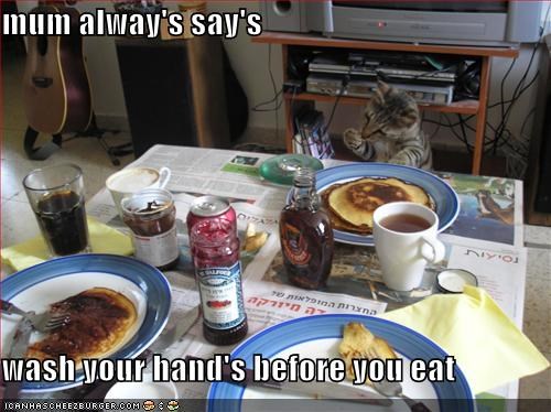 mum alway's say's  wash your hand's before you eat