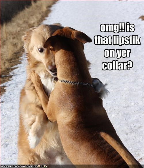 omg!! is that lipstik on yer collar?