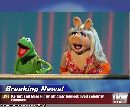 Breaking News! - Kermit and Miss Piggy officialy longest lived celebrity romance.
