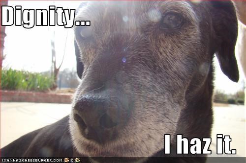 Dignity...  I haz it.
