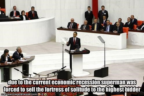 due to the current economic recession superman was forced to sell the fortress of solitude to the highest bidder