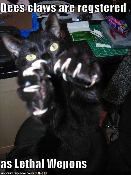 Dees claws are regstered  as Lethal Wepons