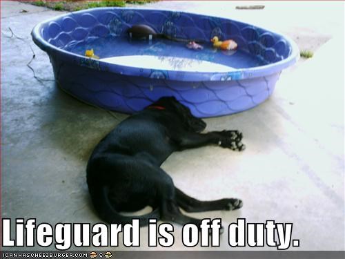 Lifeguard is off duty.