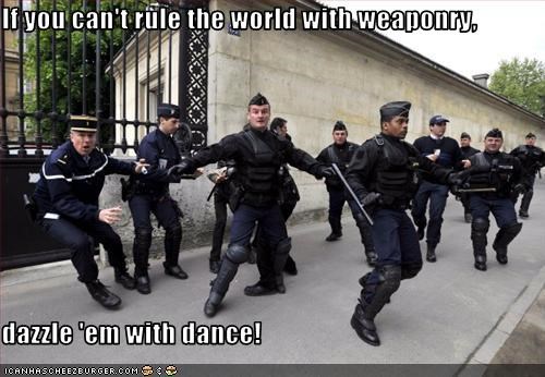 If you can't rule the world with weaponry,  dazzle 'em with dance!