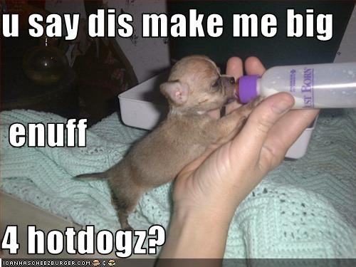 u say dis make me big  enuff 4 hotdogz?