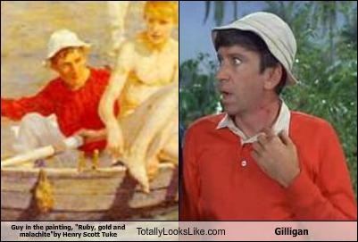Guy in the painting, "Ruby, gold and malachite"by Henry Scott Tuke Totally Looks Like Gilligan