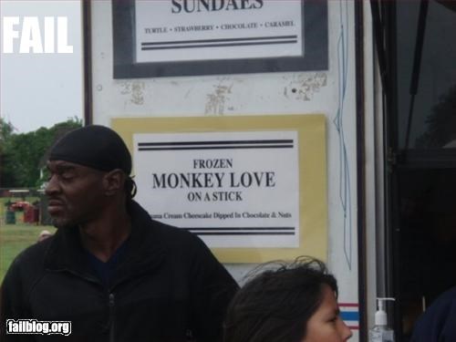Frozen Monkey Love on a Stick