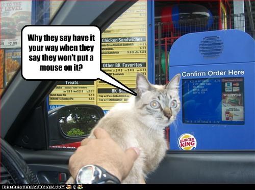 Why they say have it your way when they say they won't put a mouse on it?