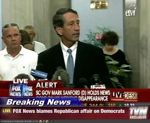 Breaking News - FOX News blames Republican affair on Democrats