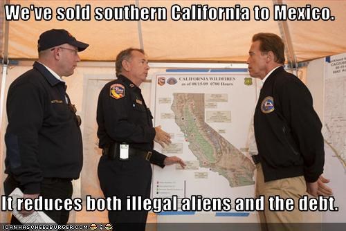We've sold southern California to Mexico.  It reduces both illegal aliens and the debt.