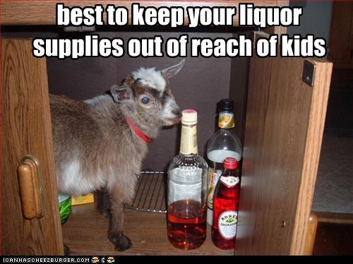 best to keep your liquor supplies out of reach of kids