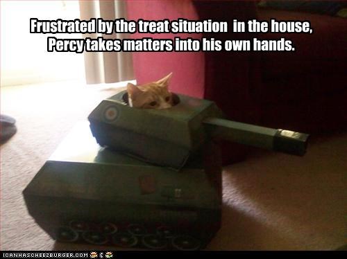 Frustrated by the treat situation  in the house, Percy takes matters into his own hands.
