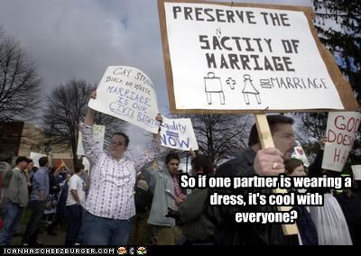 So if one partner is wearing a dress, it's cool with everyone?