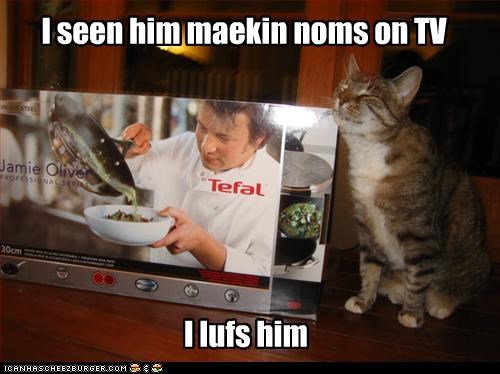 I seen him maekin noms on TV