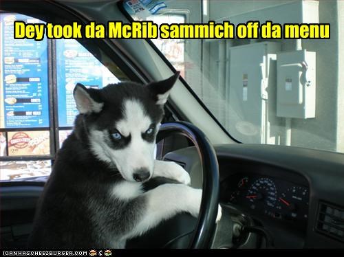 Dey took da McRib sammich off da menu