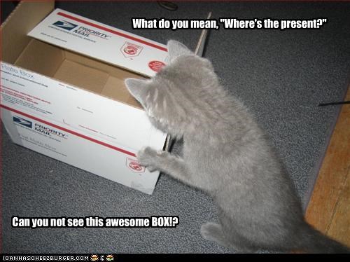 What do you mean, "Where's the present?"
